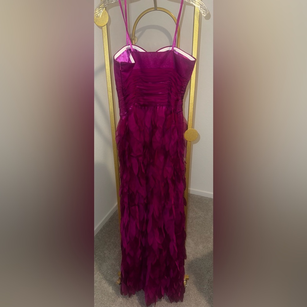 Strapless Purple Feather Dalia Macphee Gown - Picture 4 of 4